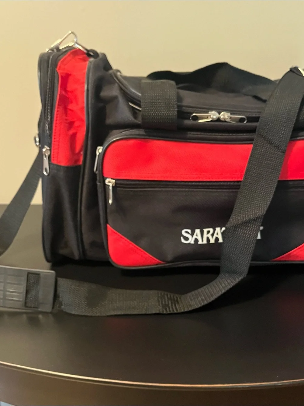 Saratoga Racetrack Duffel Bag Black & Red